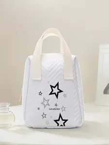 Reusable Star Pattern Handbag for Women, Cosmetic Storage Bag with Compartments, Ideal for School, Work, Travel, Business Trips