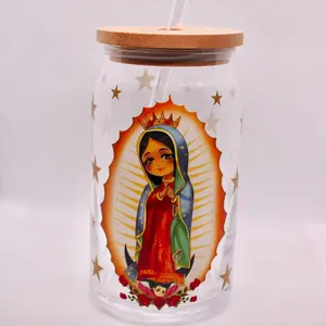 Virgencita Glass Libby Cup 16 oz