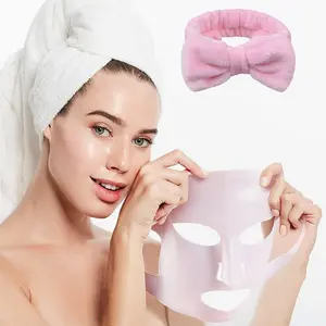 Reusable Silicone Mask Bowl & Hair Band Set, 2 Counts/set Including 1 Count Hair Band & 1 Count 3D Silicone Mask Bowl, Facial Skin Care Tool for Women