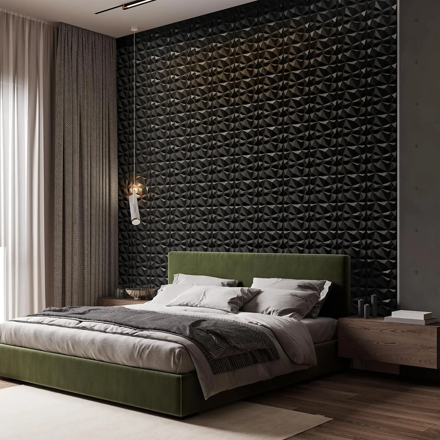 Aadesh PVC Plastic 3D Wall Panels, Waterproof and Fire-Resistant, 11.8x11.8 Inches, Ideal for Living Rooms, Bedrooms, Hotels, Offices