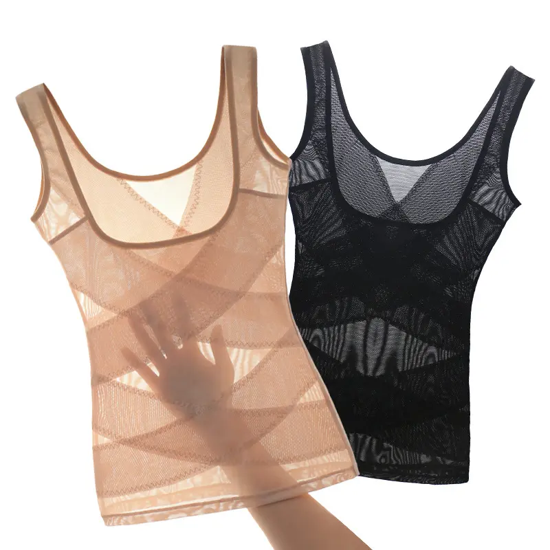 Women's shaping bra with ultra-thin support for bust, abdomen and waist, seamless V-neck crossover postpartum shaping underwear for women