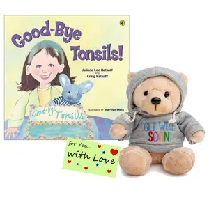 Elskandi Plush Pals Get Well Soon Bear and Goodbye Tonsils Book