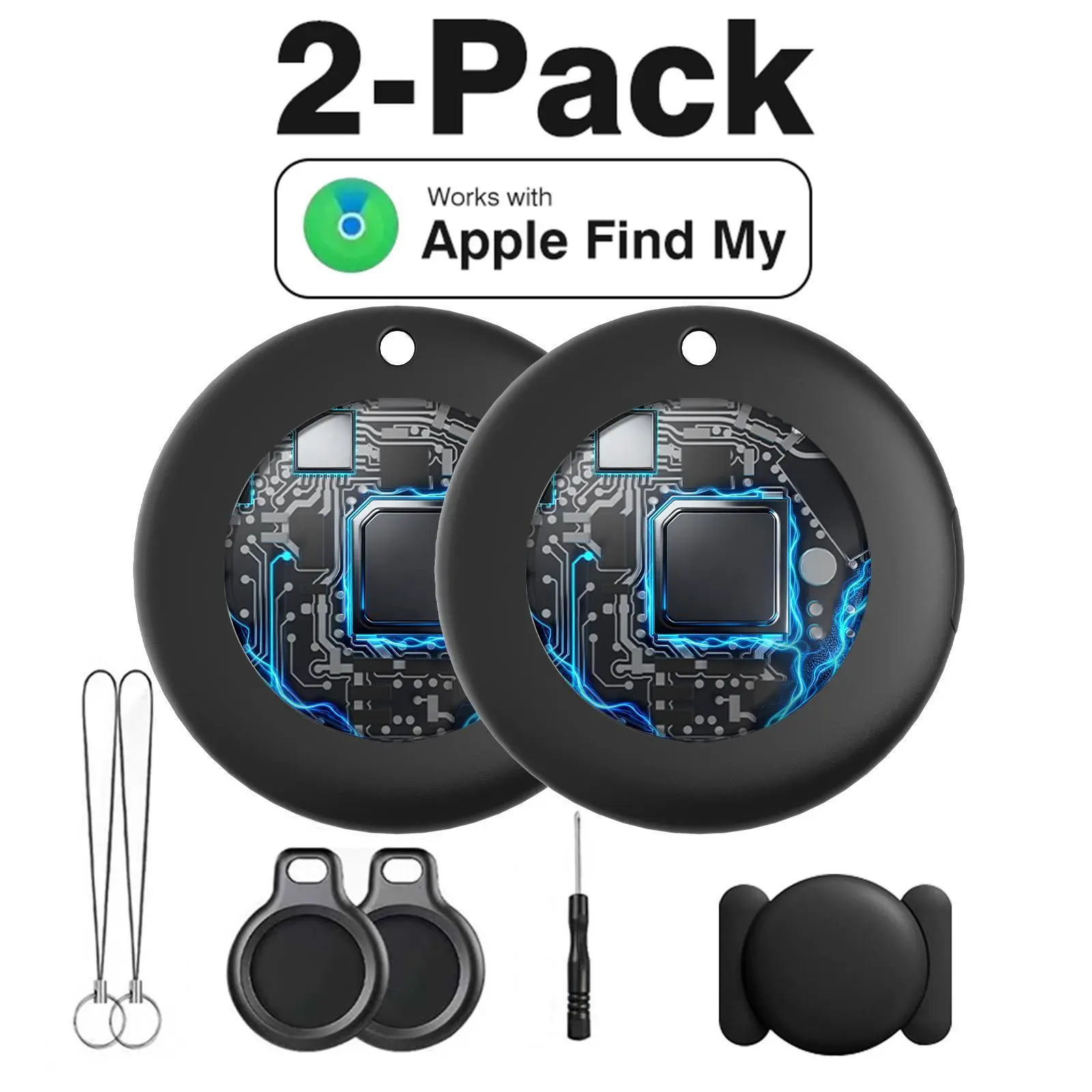 GPS Air Tags Compatible with iOS & Android, Bluetooth Tracker Waterproof, Works with Apple Find My & Google Find My Device App for Keys, Luggage, Backpack, Wallet, GPS Tracker for Kids, Pets, Bags tiktokshopbacktoschool