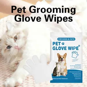 Pet cleaning and deodorizing gloves wet wipes, suitable for dogs and cats, low allergenicity, moisturizing and nourishing pet hair, pet beauty gloves wet wipes, can also be used for horse hair care