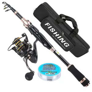 Carbon Fiber Spinning Fishing Rod and Reel Set, Fishing Pole Combo, Portable High-Design, Includes Reel, Line, Dual-Layer Storage Bag