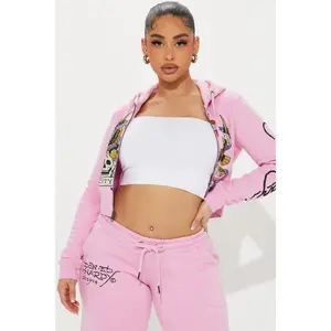 Ed Hardy New York Eagle Zip Front Hoodie - Pink