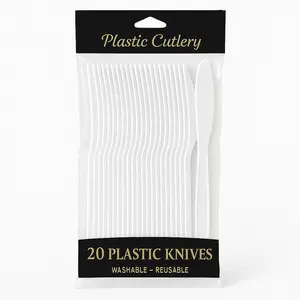 Frosty White Economy Plastic Knives - Pack of 20 - 7.5 in.