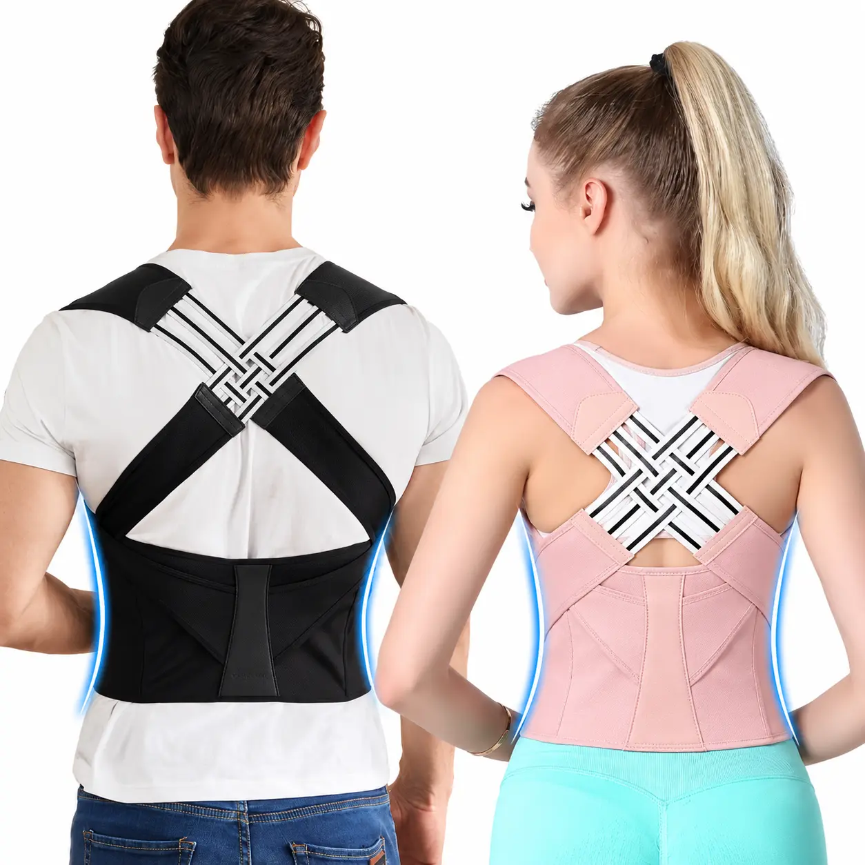 Adjustable Posture Corrector Brace for Women and Men - Shoulder Straightener, Upper Spine Support for Scoliosis