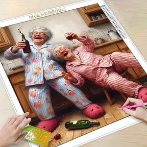 Elderly Couple Pattern DIY Diamond Arts Colorful Painting Kit without Frame, 5D Diamond Arts Colorful Painting Kit, Diamond Painting Kits, Wall Art Decor for Home
