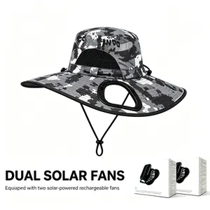 2026 Dual Fan Cooling Sun Hat – Rechargeable UPF 50+ Sun Protection Wide Brim Outdoor Hat for Fishing Camping Gardening Hiking Beach Travel Men & Women, Heat Relief, Summer Essential, Breathable, UV Protection, Sun Protection Hat