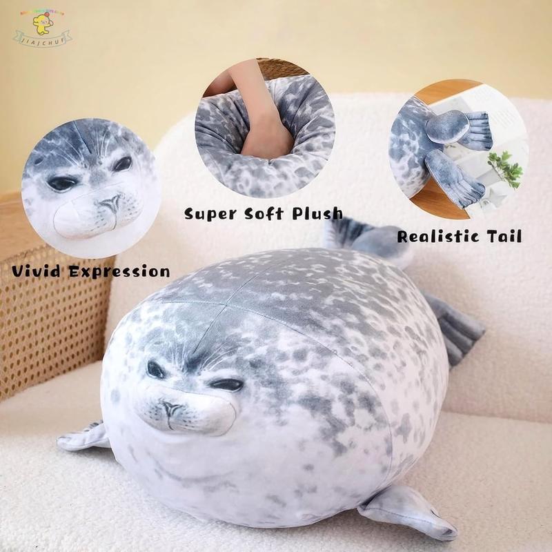 JIAJCHUF Adorable Fat Seal Plush Toy, Jiajchuf Soft Stuffed Animal Pillow, Perfect Gift for Kids & Adults, Cozy Hugging Companion, Soft Cuddly Gift