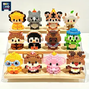 1681pcs Cute Animal Mini Building Blocks Lion Penguin Elephant Tiger Holiday Gift Home Ornament