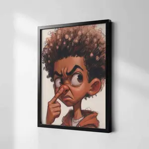 Stank Face #90. Black Kids Bathroom Art Print.