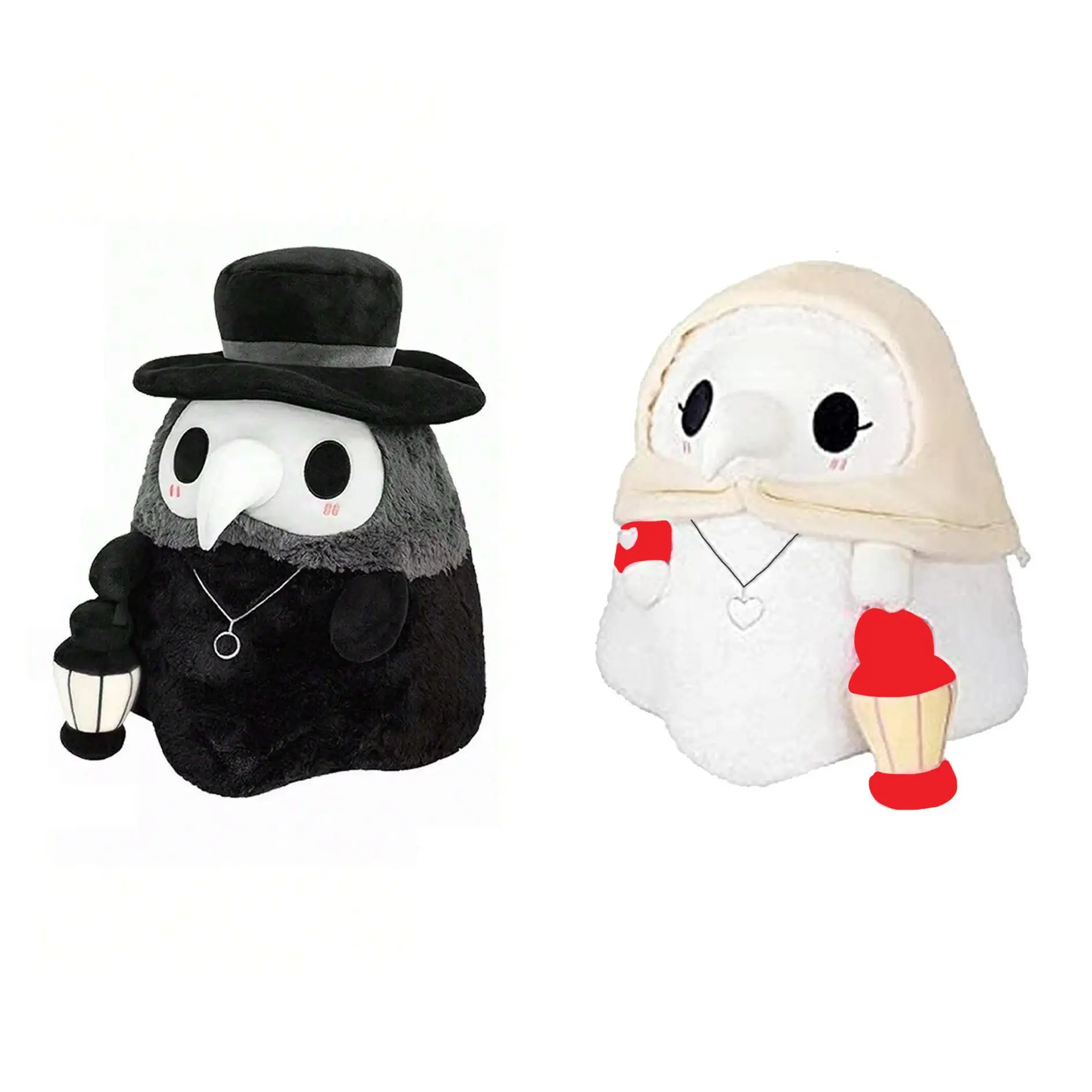 Cute Plague Doctor Design Plush Toy, 1 Count Horror Stuffed Plushie Pillow, Fluffy Plague Doctor Stuffed Figure Toy, Gift for Childern and Friends, Kr