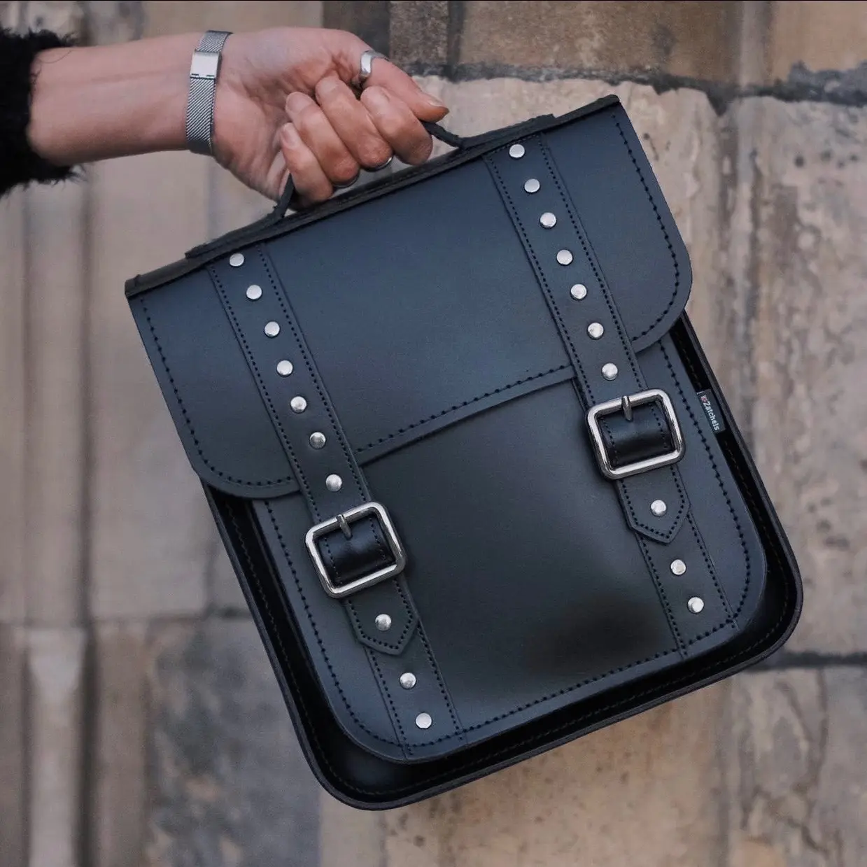 Studded Executive City Backpack-Black