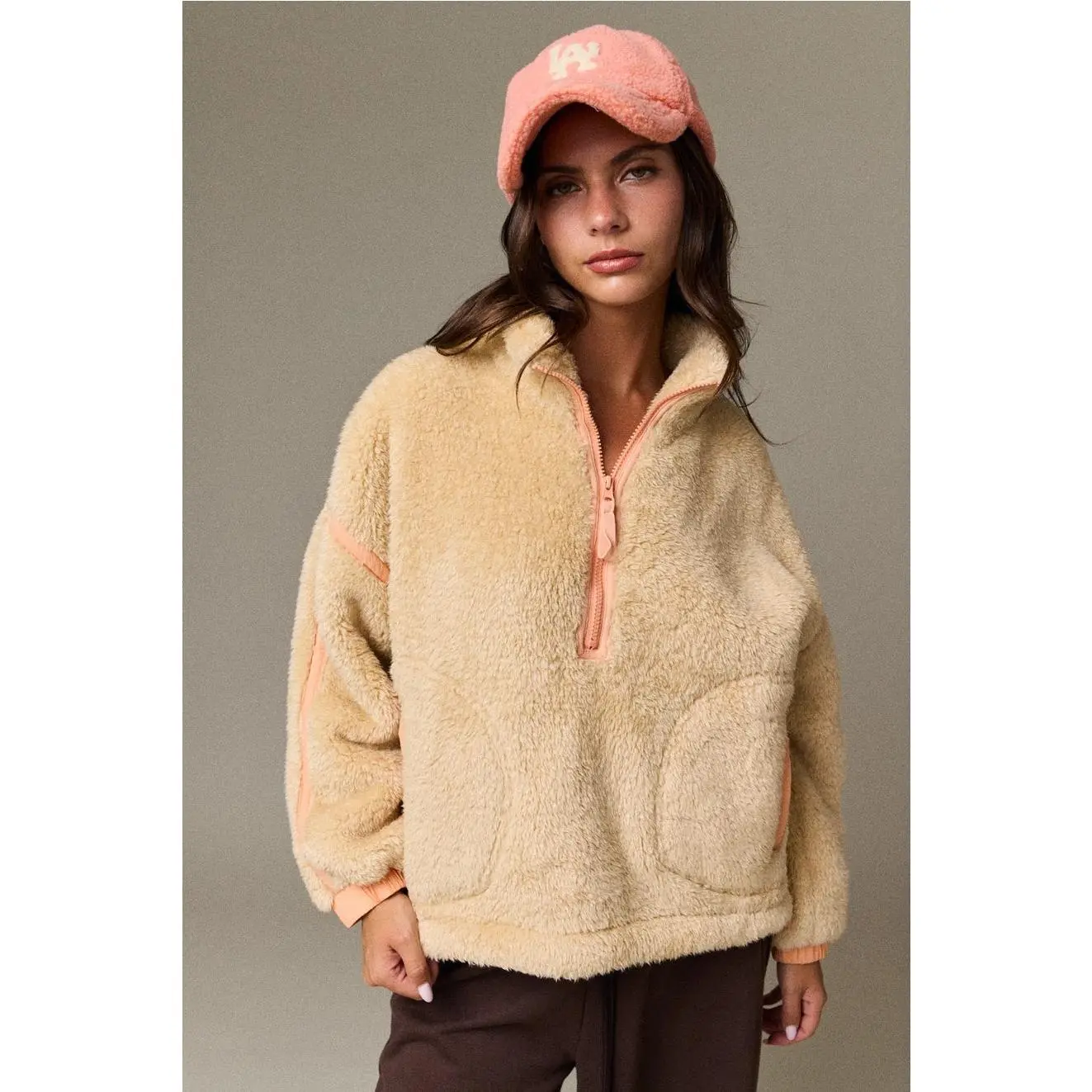 Fluffy Yarn Fleece Zip-Up Jacket