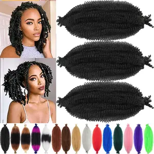 1B Color 3 Packs Springy Afro Twist Hair 10 inch Pre-Separated Braiding Hair for Faux Locs Twist Hair Extensions