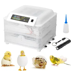 112 Egg Chicken Egg Incubator with Automatic Egg Turning and Temperature Control, Incubators for Hatching Eggs, Egg Hatcher Incubator with Egg Candler for Hatching Chickens and Quail Eggs, White