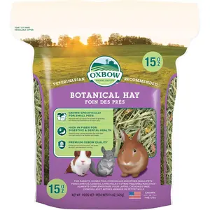 Oxbow Animal Health Oxbow Botanical Western Timothy Hay - All Natural Hay for Rabbits, Guinea Pigs, Chinchillas, Hamsters & Gerbils - 15 oz.