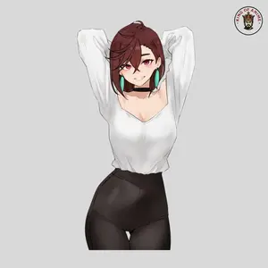 Anime Ayase Momo Sticker, Momo in Casual Chic Aesthetic, Dark Tights, DAN DA DAN Anime Girl Sticker