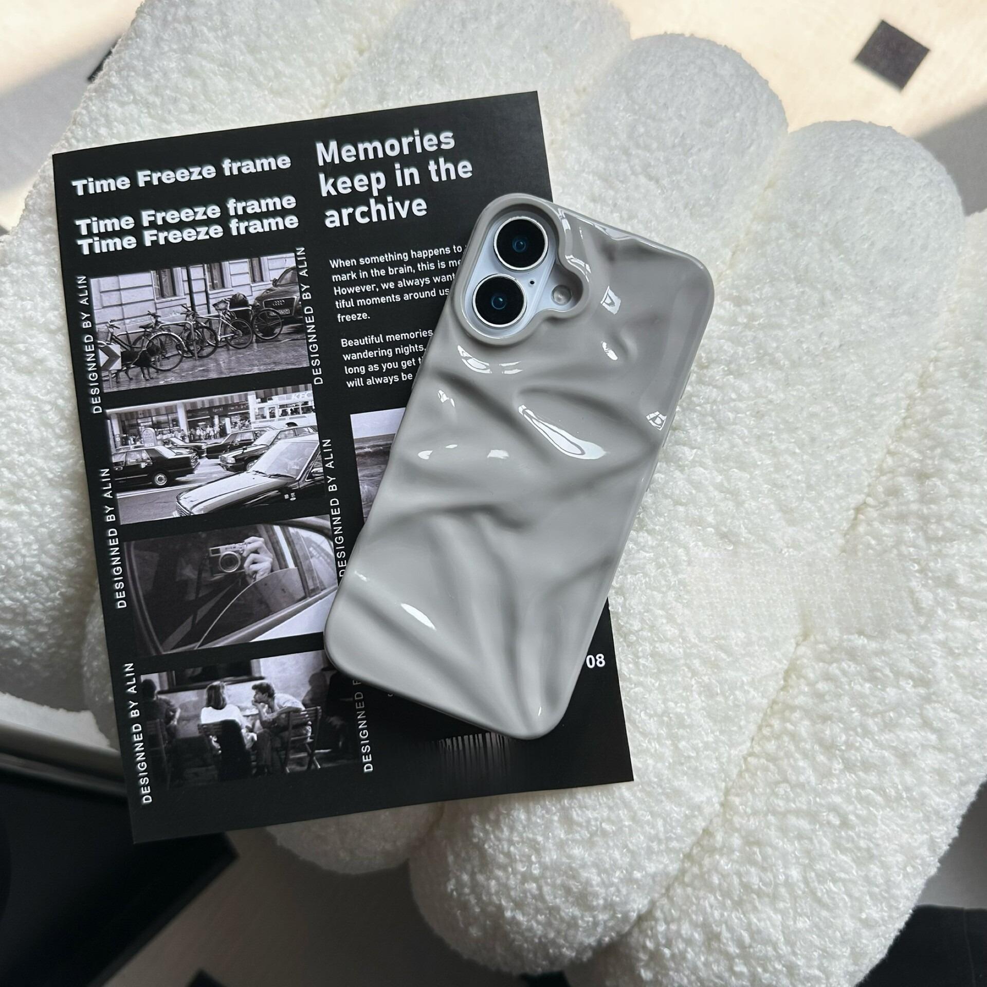 (Case & Nova.) 3D Wavy Ripple Glossy Phone Case, Compatible with iPhone 17 Pro Max, 16, 15, 14, 13, Luxury Shockproof Protective Cover junk