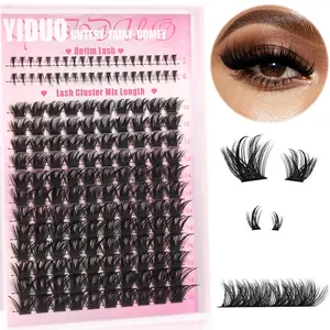 YIDUO Manga Lash Cluster  with Bottom Lashes Extensions 10-18mm D Curl Cluster Fairy Eyelashes Cluster Lightweight Water Proof DIY Lash at Home Pestanas Pelo a Pelo
