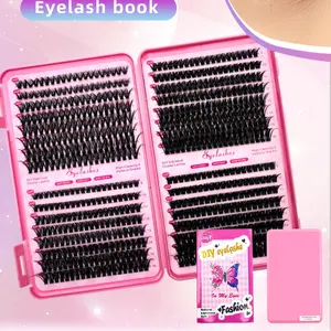 Waterproof DIY Lash Extension Kit 8 - 18MM Wispy Lash Clusters Ultra - thin Soft Band Eyelash Extension with Waterproof Lash Bond Seal Tweezers for Girls Makeup Ideal as Gift for Voluminous Look