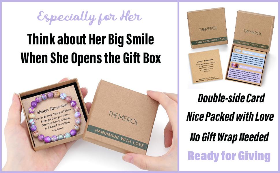 Handmade Gifts for Kids/Teen Girls/Adults-Love/Encouragement-Natural Crystal Bracelets