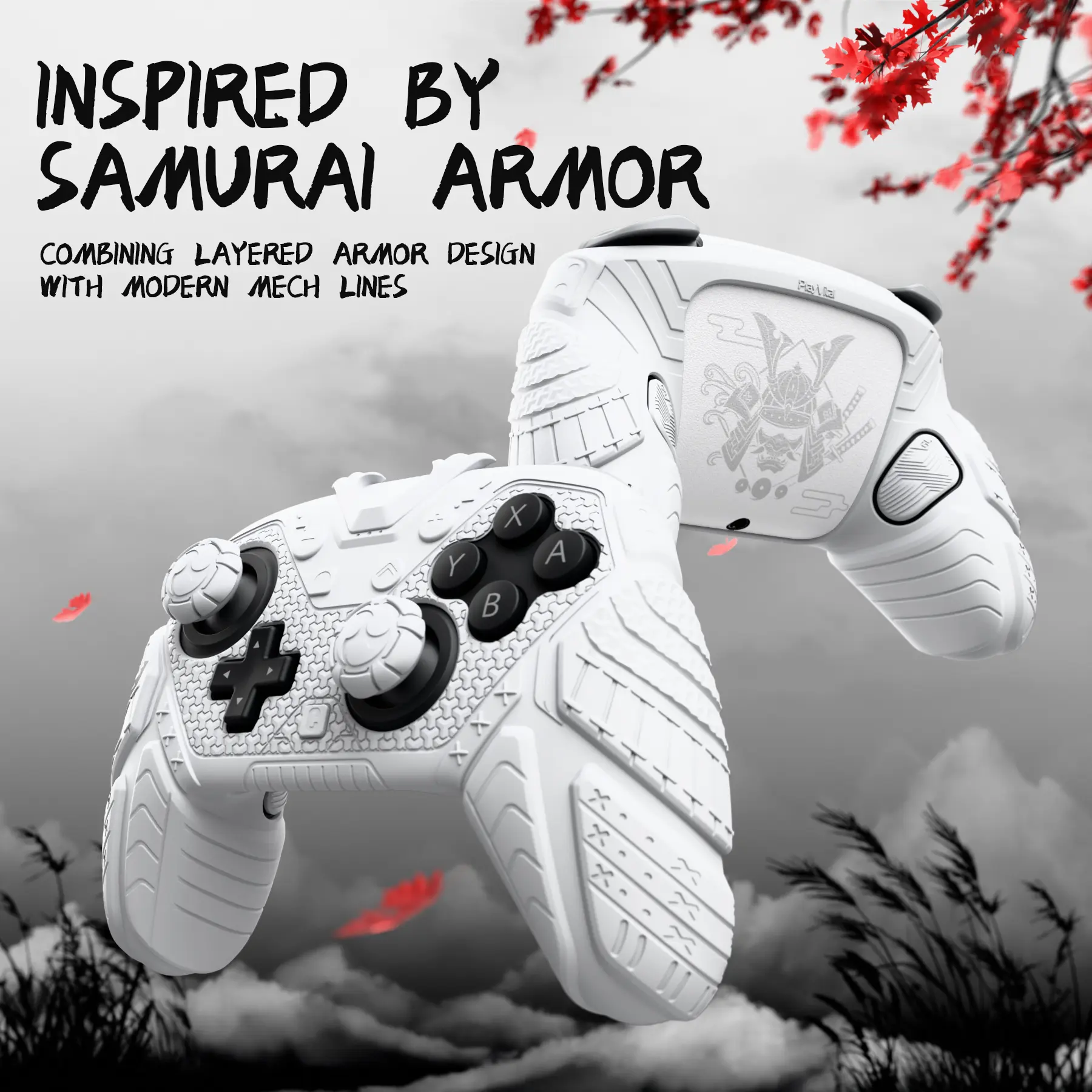 PlayVital Silicone Skin Cover for Nintendo Switch 2 Pro Controller Samurai Armor Edition