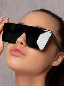 Unisex Shield Sunglasses, Half Frame Trendy Futuristic Design, Perfect for Music Festivals, Travel, Sports, Driving, Summer Accessories