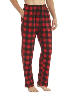 Men's Plaid Christmas Pajama Pants with Pocket, Soft Elastic Waistband, Loose Fit Casual Sleepwear for All Seasons, Homewear