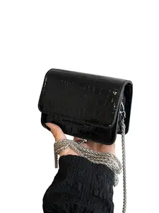 2026 Summer Mini Crossbody Bag with Chain Strap Textured Square Bag Fashion Versatile Small Shoulder Bag Fashionable Crossbody Bag