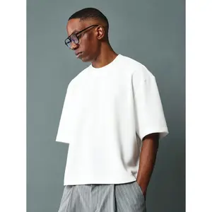 Oversized Boxy Cut Short Sleeve Jersey T Shirt Casual Crop Fit Streetwear Modern Minimalist All Season Essential Top