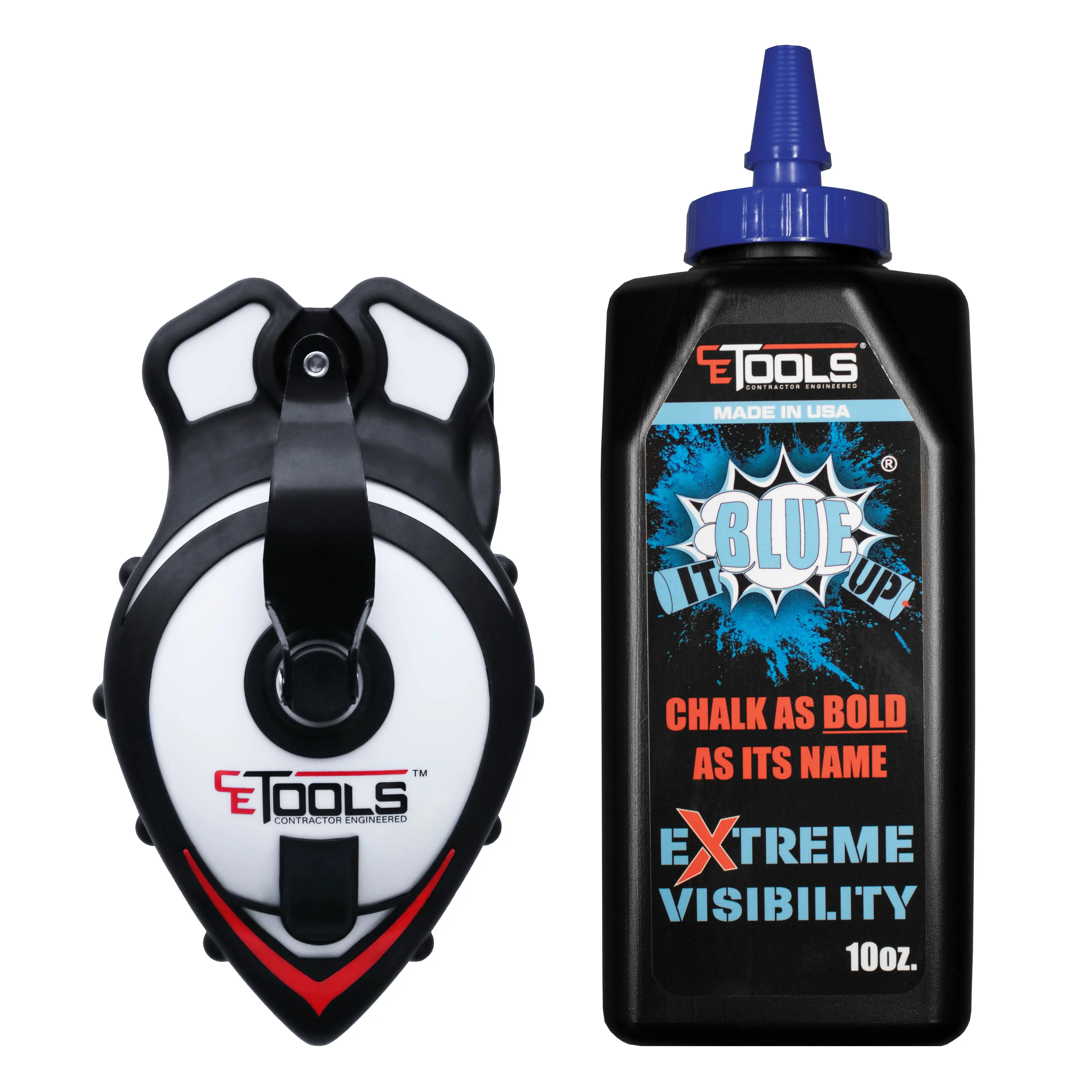 SnapBack Chalk Line with Releasable Tip® & Blue It Up 10oz Chalk