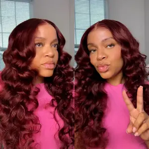 Vshow Reddish Brown Body Wave Wear Go Glueless Human Hair Wigs Pre-Cut 4x6 HD Lace Wigs For Beginner