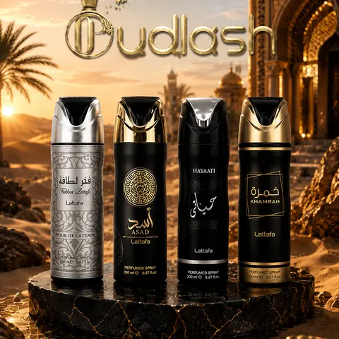 Oudlash Bundle | Lattafa | Asad + Khamrah + Fakhar Man + Hayaati Man | Men's Fragrance | 200 ML | Perfumed Body Spray | Bergamot - Cinnamon & Nutmeg