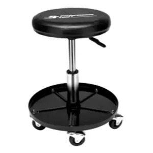 212 MAIN Wilmar W85008 Professional Hydraulic Rolling Shop Stool with Padded Adjustable Height Seat and 15-inch Tool Tray, Adjustable Height Chair