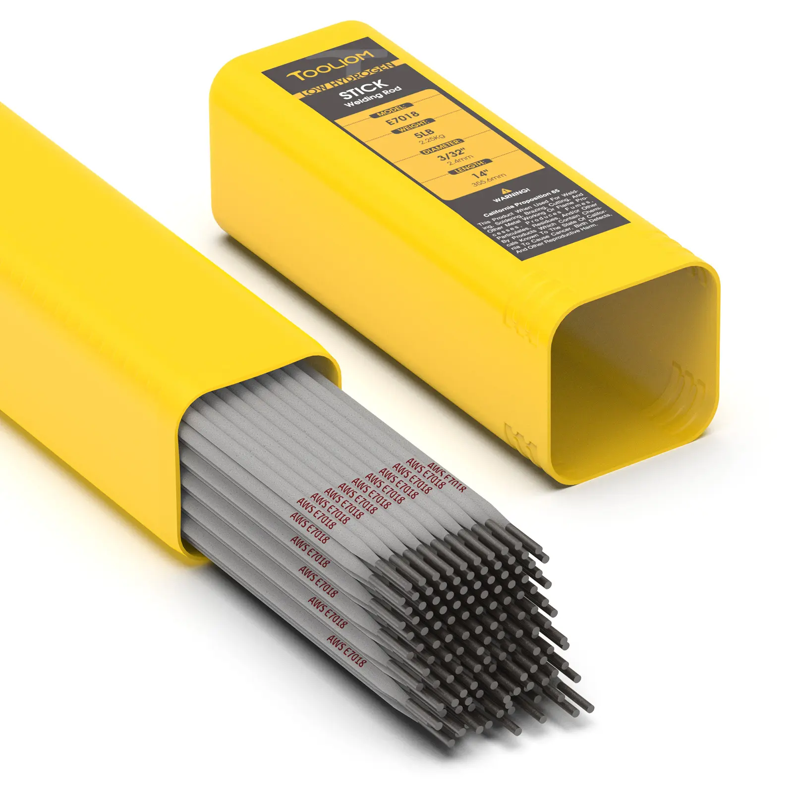 TOOLIOM E7018 Welding Rods - 5LB Pack 3/32", 1/8" Low Hydrogen Carbon Steel Stick Electrodes, Industrial Heavy Duty for Structural & High-Tensile Steel