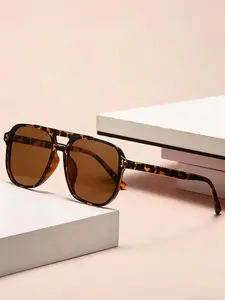 Large Frame Gradient Sunglasses, Fashionable Face-Slimming Design, Casual Style, Perfect for Beach Vacation, Outdoor Activities