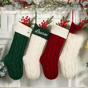 Personalized Christmas Stockings, Knit Holiday Stockings with Embroidered Name, Custom Xmas Decorations for Family, Kids, Pets, Couples, Fireplace, Tree, Staircase, Festive Home Party Gift Ideas 1