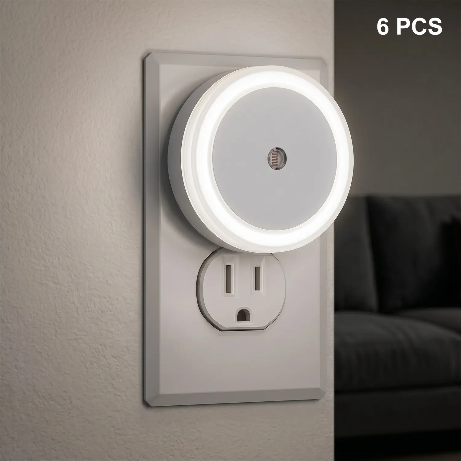 BMTWE 6 PCS Night Light, Smart LED Night Lights Plug into Wall with Light Activated Sensor for Bathroom, Bedroom, Kitchen, Hallway, Stairway, Wardrobe