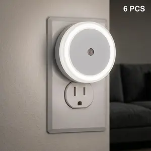 [Free!!ship] BMTWE 6 PCS Night Light, Smart LED Night Lights Plug into Wall with Light Activated Sensor for Bathroom, Bedroom, Kitchen, Hallway, Stairway, Wardrobe