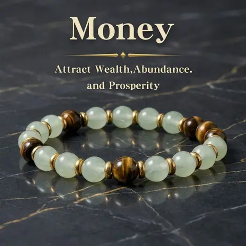 Men's Adjustable Bead Chain Money Bracelet - Jewelry with 16-20cm Adjustable Elastic Cord, Comfortable Fit, Auspicious Abundance, Protection, Success, Elegant Everyday Wear, Ideal Birthday/Anniversary Gift by Sohochic