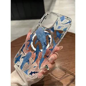 Whale Sharks And Sharks Magnetic Attraction Phone Case Suitable For Compatible With Iphone17,16, 15, 14, 13, 12, 11, PRO MAX, XS MAX, XS, X, PLUS ,As Well As,Galaxy S25/24/23/22 Ultra/ Edge /FE/Plus,And Series