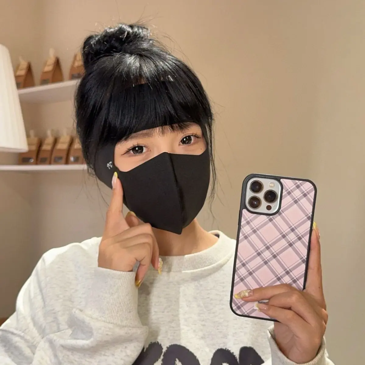 Winter full face bag, ear mask, black