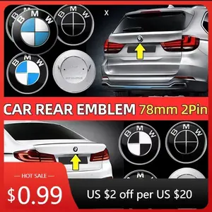 Interior Mouldings 1pcs 78mm 2 Pins 51141970248 Car Rear Boot Trunk Emblem Badge Logo Accessories for BMW E66 E53 X5 E71 F25 E70