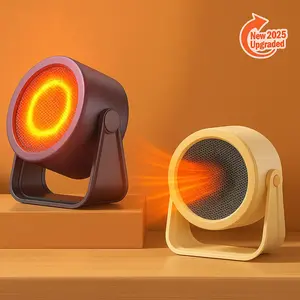 Desk Heater portable electric space heater with efficient ceramic heating, quiet performance and two-speed control, great for office, bedroom or bathroom, built with secure overheat and tipping protection for cozy indoor warmth.With a cord