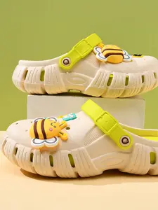 Women's Cute Cartoon Bee Design Slides, Casual Comfortable Non-slip Slippers for Summer, Lightweight Breathable Shoes for Beach, Girl, Anti Slip Slippers