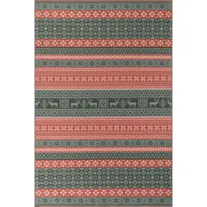Ellasandra SplashGuard Graphic Machine Washable Area Rug