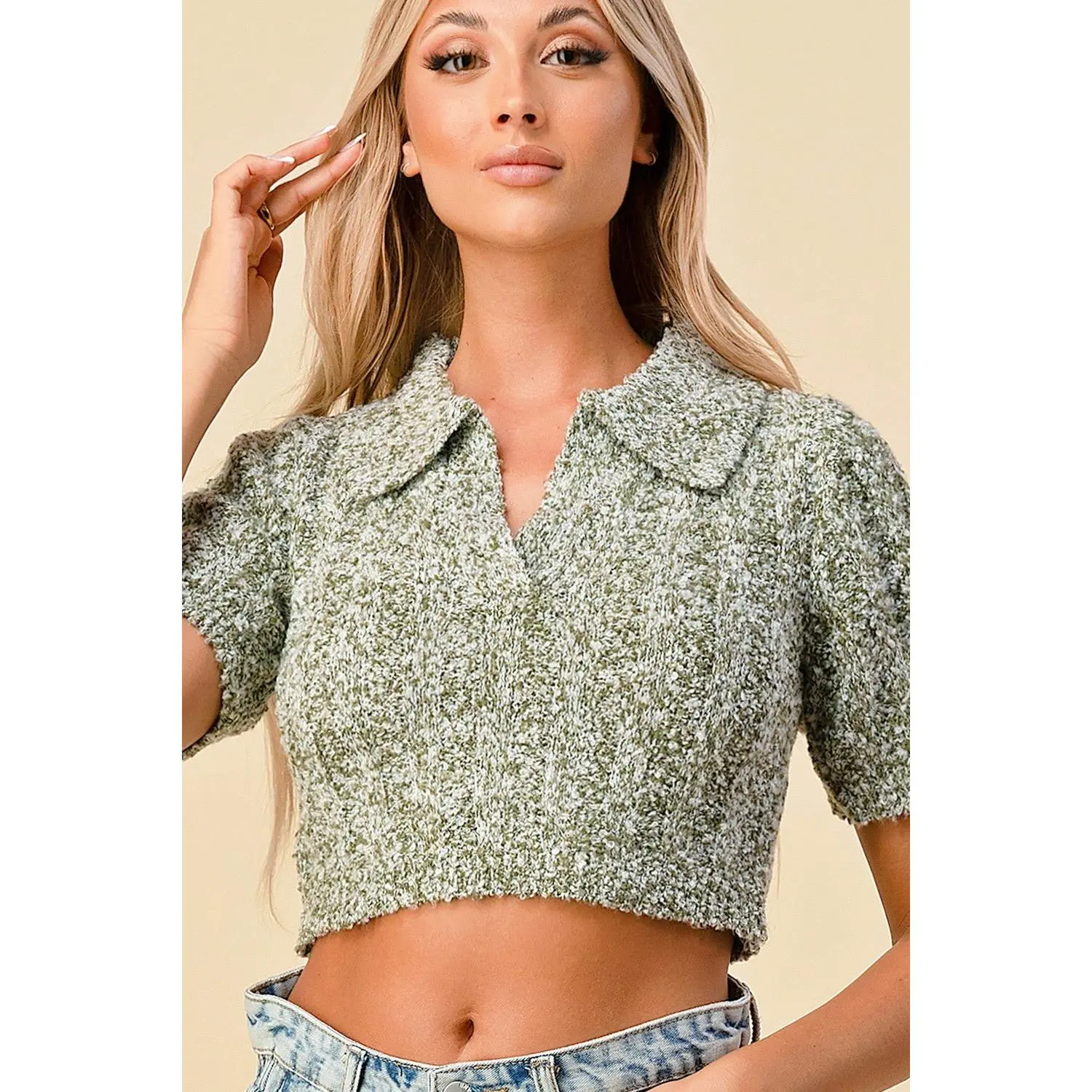 Cozy Collared Sage Sweater